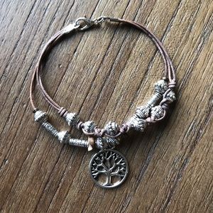 Distressed leather bracelet